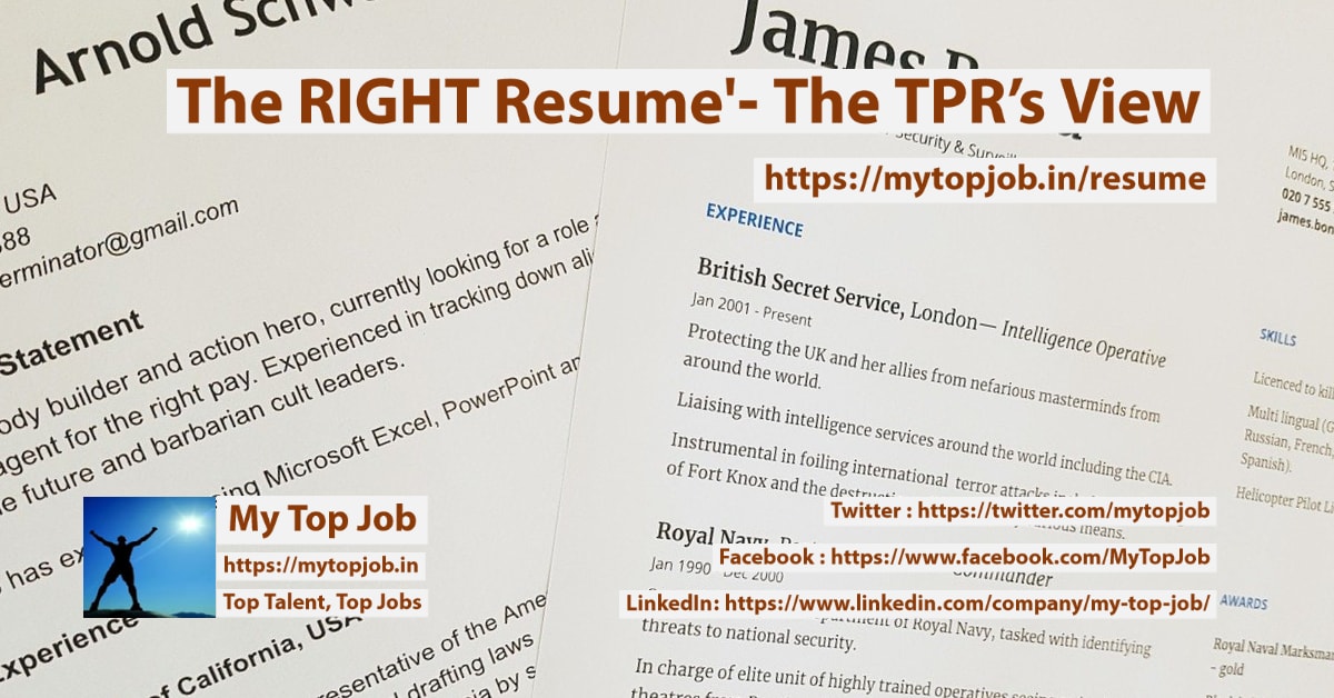 The Right resume' - The TPR's View